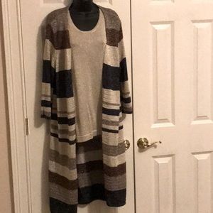 Chico’s Gold Vest & Multi Color Tunic